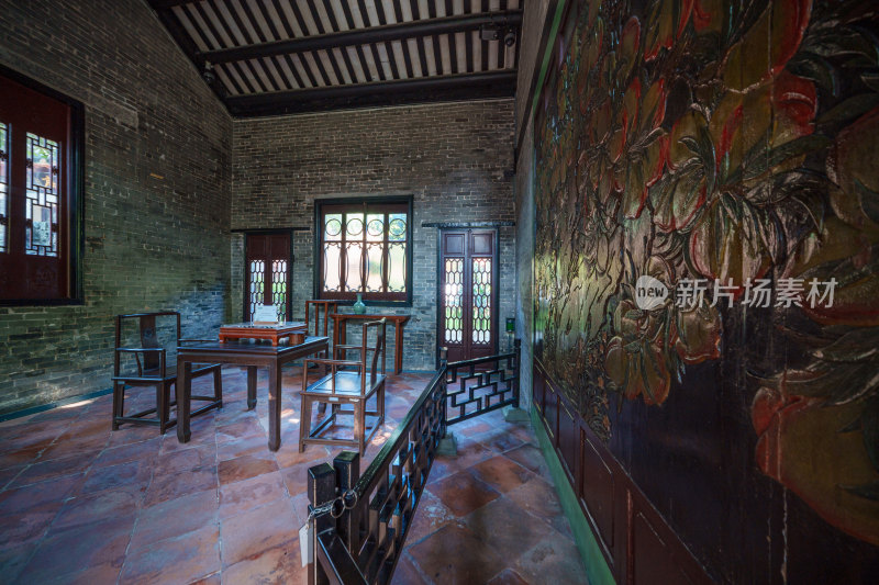 佛山顺德清晖园中式岭南传统古建筑室内景观