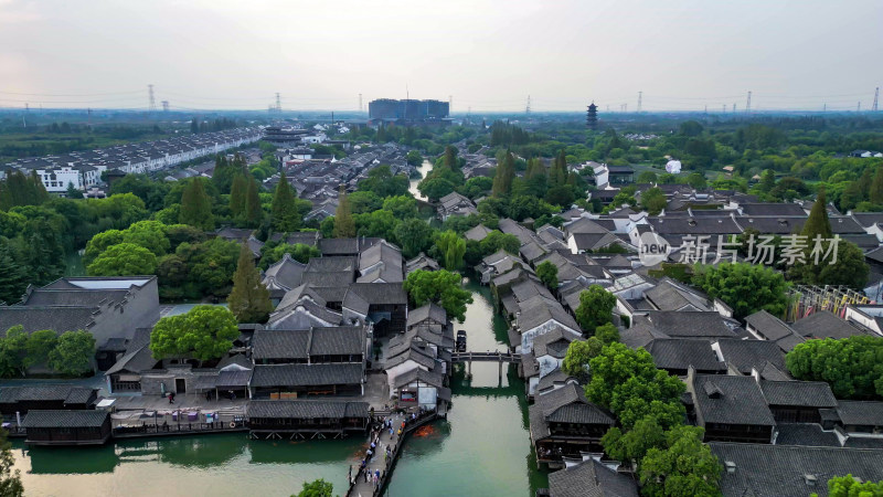 江南水乡乌镇5A景区航拍