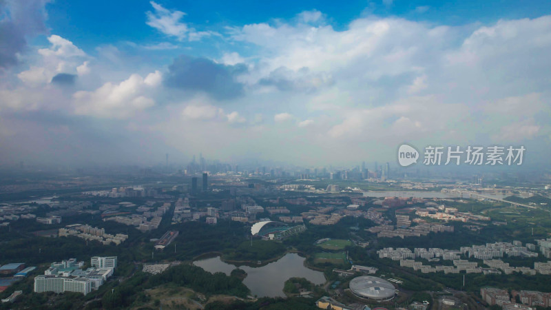 广州城市大景大学城航拍图