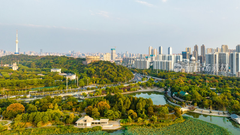 武汉龟山电视塔与月湖公园