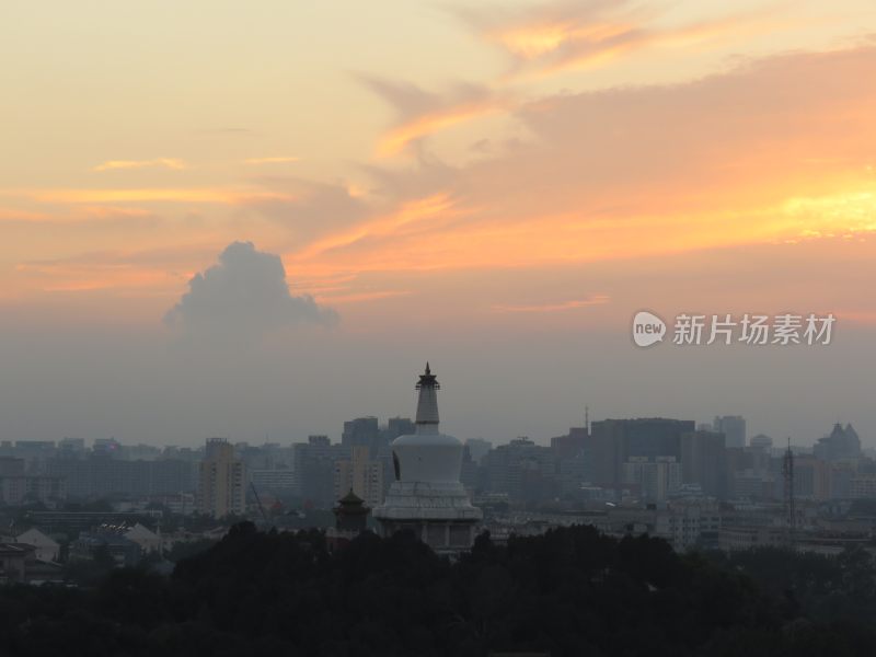 北京景山公园日落风景