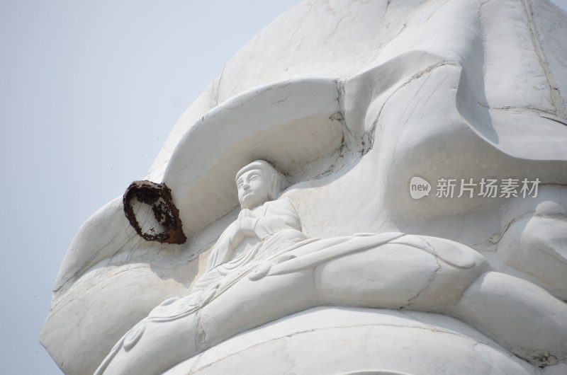 广东东莞：隐贤山庄汉白玉观音坐像