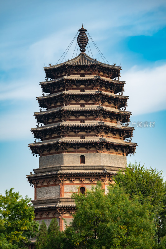 河北石家庄正定古城天宁寺凌霄塔建筑