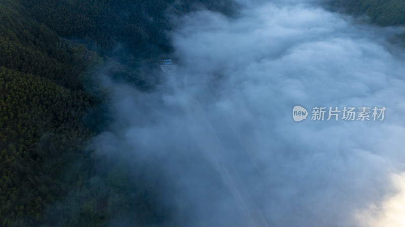 浙江丽水松阳高山山谷云海航拍晨曦