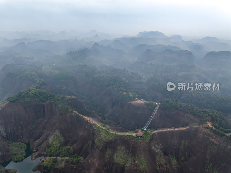 湖南郴州晨雾高椅岭山峰山峦漫步航拍