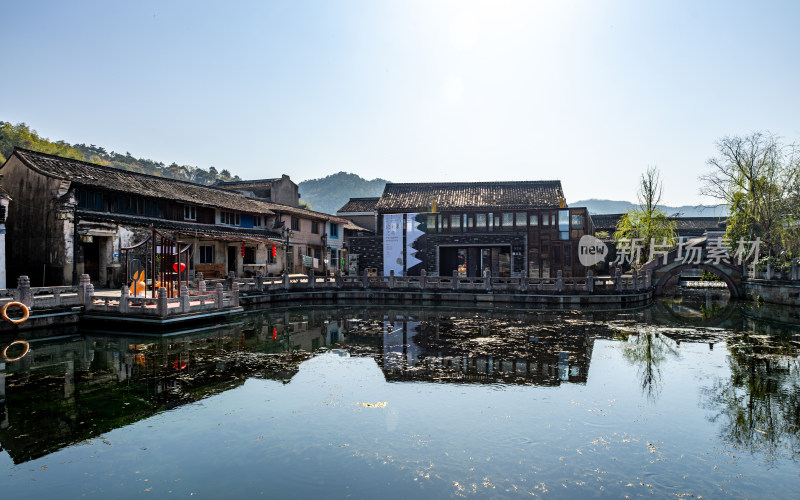 浙江宁波东钱湖韩岭老街水街景点景观