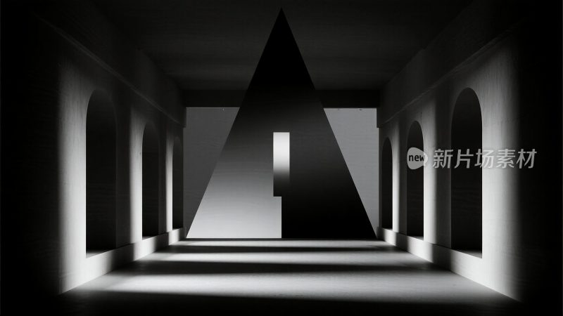 走廊光影几何形状场景