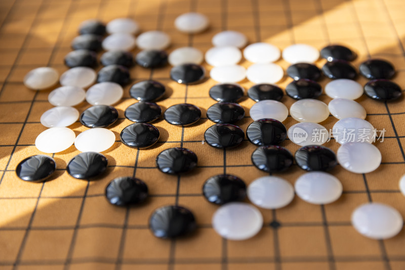 下棋围棋棋盘特写