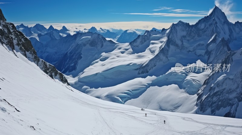 冬季唯美雪景雪山海报背景配图高清摄影图