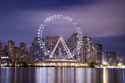 福州晋安湖摩天轮夜景