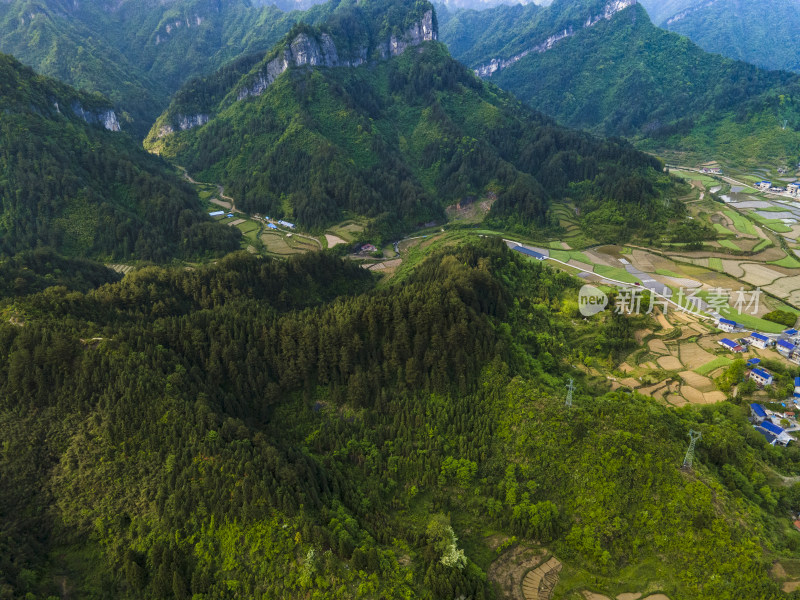 湖南张家界奇特山川航拍摄影图