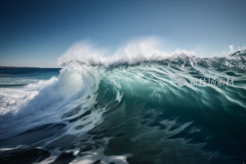 巨浪浪潮汹涌的大海