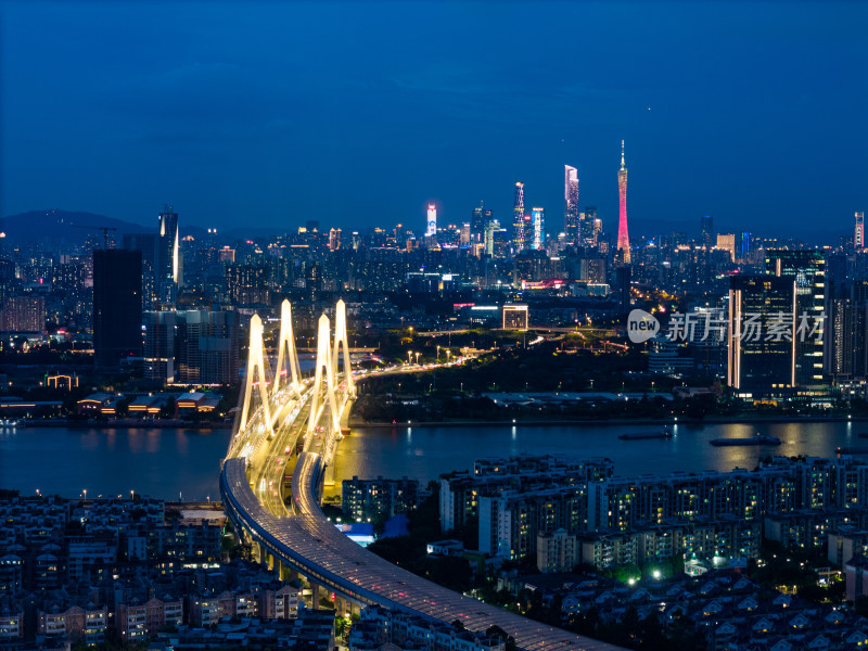 广州夜景 洛溪大桥 洛溪岛