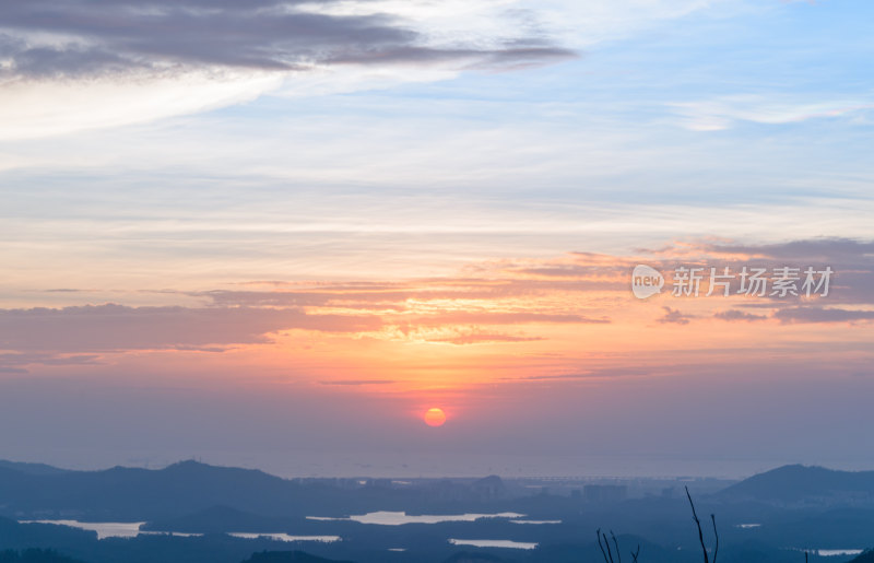 深圳羊台山阳台山森林公园夕阳落日晚霞