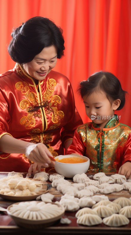 饺子包饺子过年春节美食摄影图