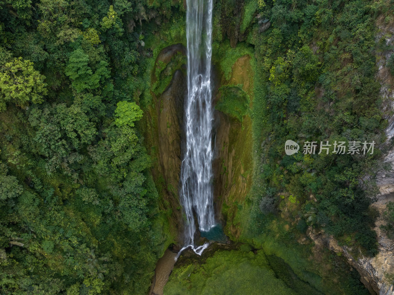 广西百色通灵大峡谷大落差瀑布高空航拍