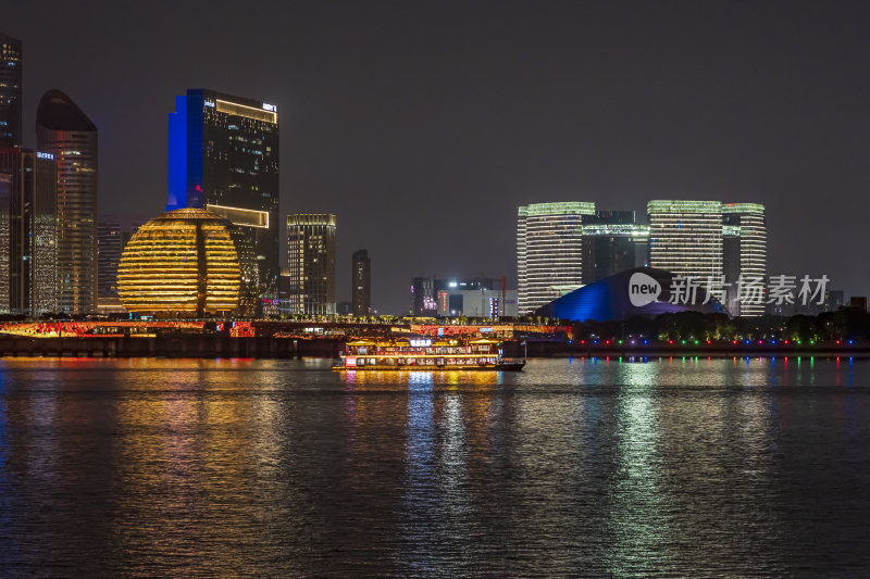 杭州钱江新城城市阳台夜景