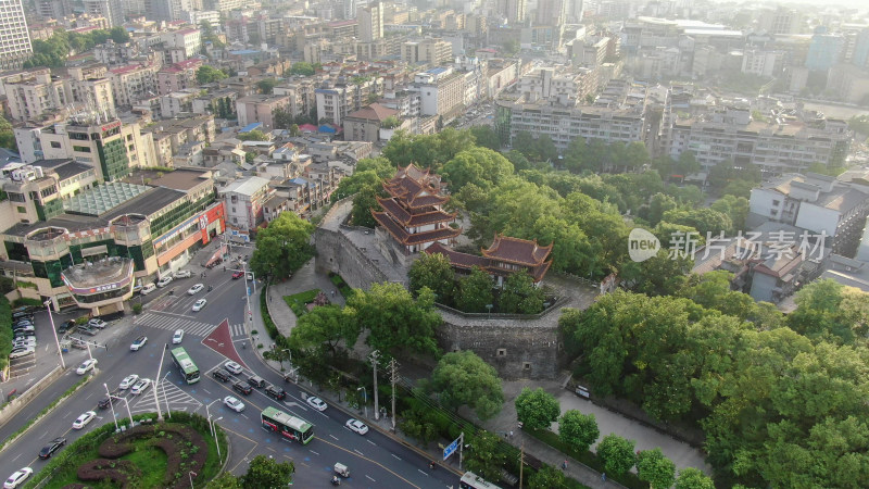 航拍湖南长沙天心阁4A景区