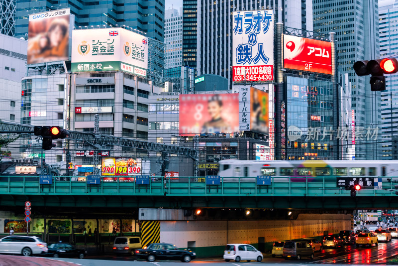 日本东京新宿区歌舞伎町一番街周边街景