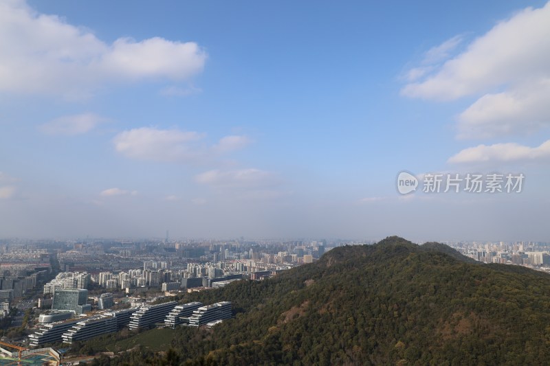 山上俯瞰城市建筑群