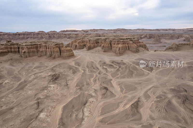 新疆哈密大海道火星地貌雅丹高空航拍