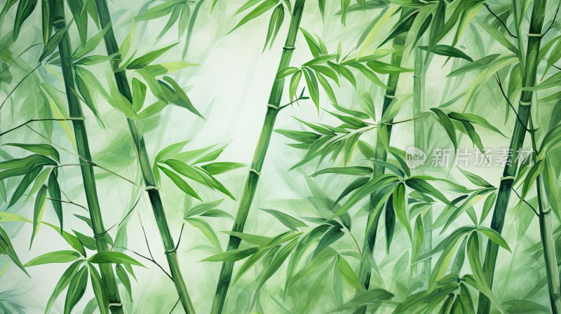 青翠绿色竹子