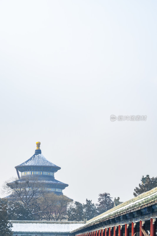 天坛雪景，古建筑在冬日的独特景致