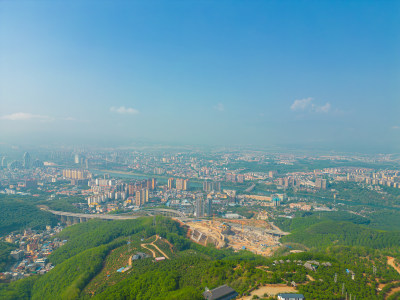 航拍西双版纳景洪市城市风光