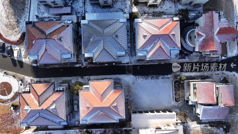 山东省威海市火炬八街鹿达花园冬季雪后街景