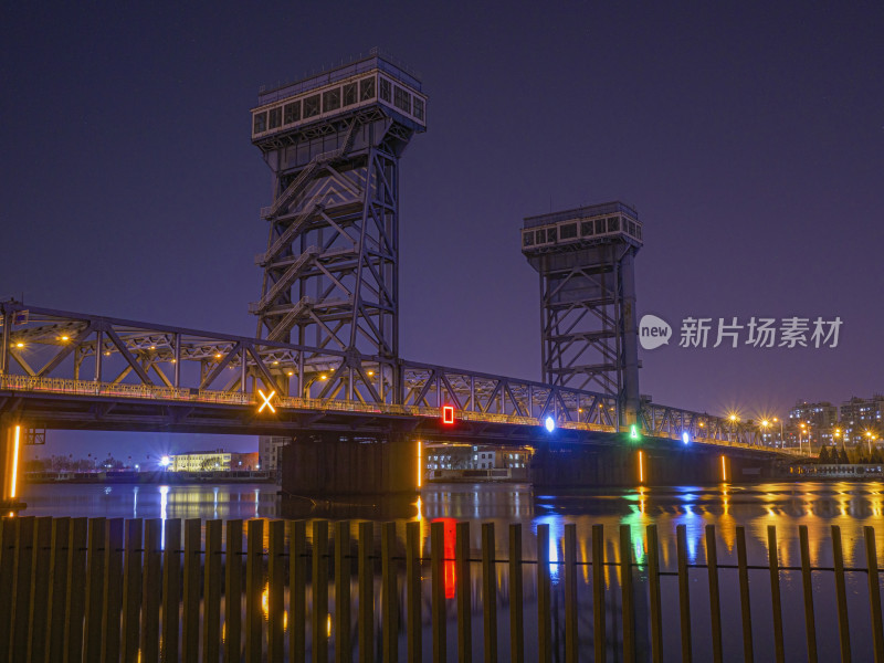 天津海河海门大桥夜景