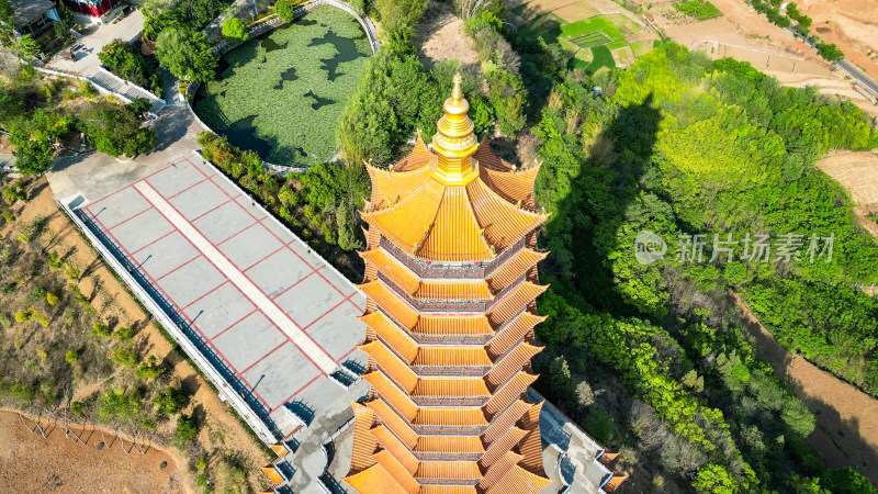 云南弥勒锦屏山景区航拍