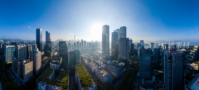 深圳南山区天际线航拍全景