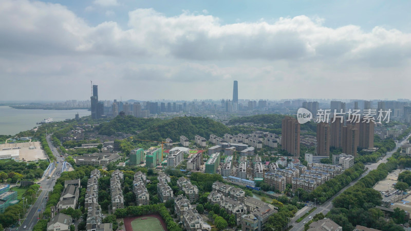 航拍江苏镇江城市建设城市风光