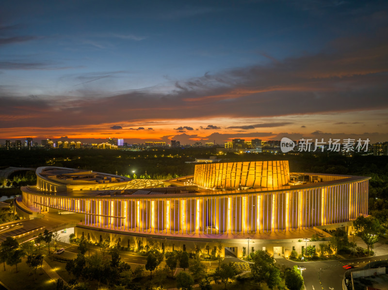 九棵树未来艺术中心上海奉贤新城夜景航拍