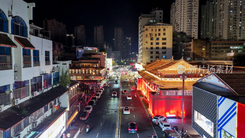 莆田古谯门夜景航拍图