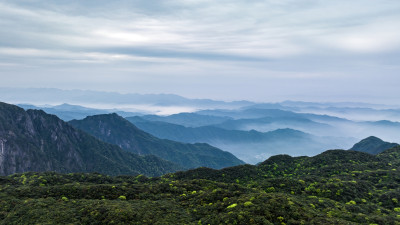 早晨华南第一高峰桂林猫儿山上的云海