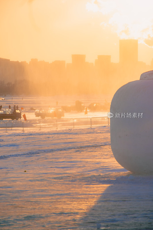 北方的冬天夕阳