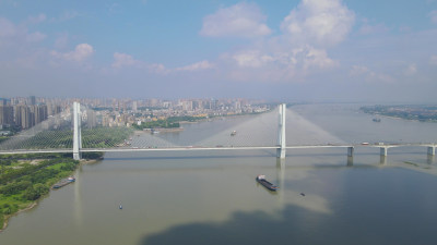 航拍湖北荆州长江大桥
