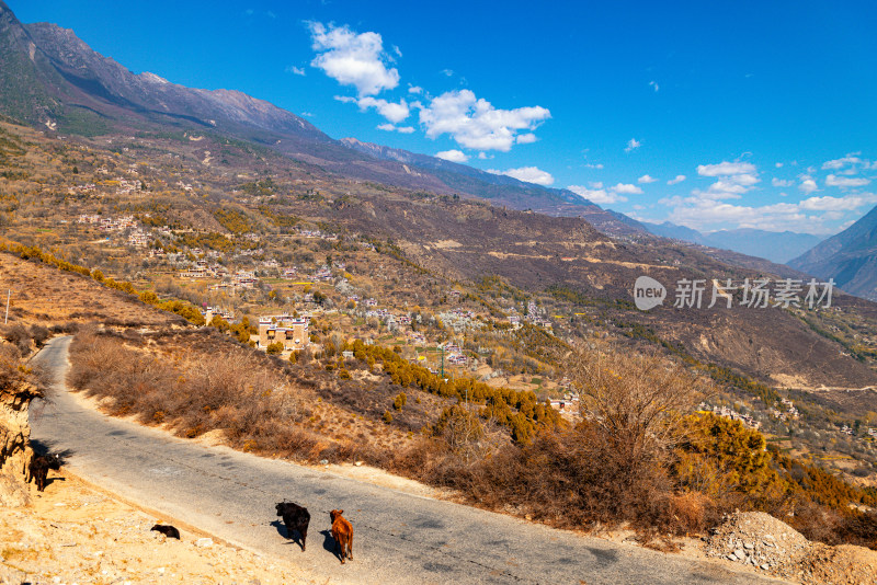 高原峡谷风光丹巴民居