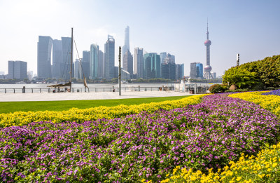 上海虹口北外滩滨江绿地城市建筑景观