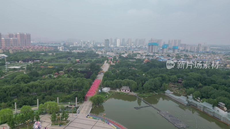 航拍山东菏泽曹州牡丹园4a景区