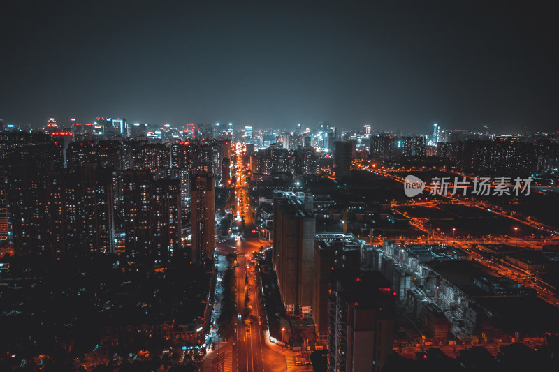 城市夜景航拍