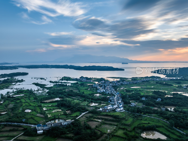 江西九江庐山鄱阳湖田园风光乡村风景航拍