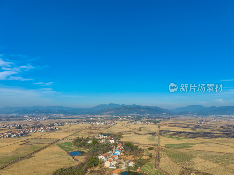 田野乡村风光航拍全景