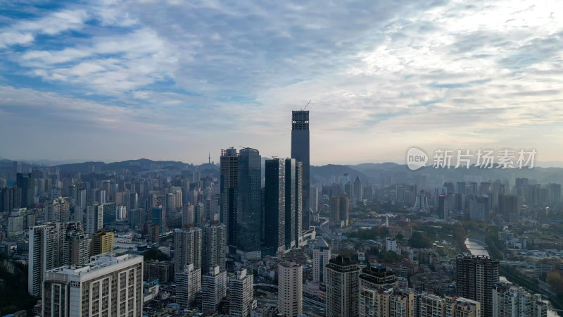 航拍贵阳大景贵阳城市天际线