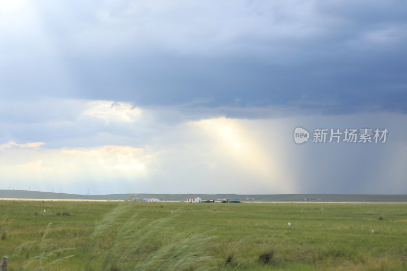 内蒙古自治区草原风景乌云密布天气变化