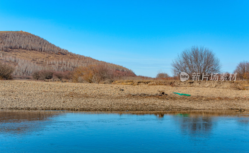 内蒙古呼伦贝尔额尔古纳湿地公园河流秋景