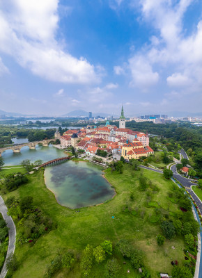 东莞松山湖景区航拍