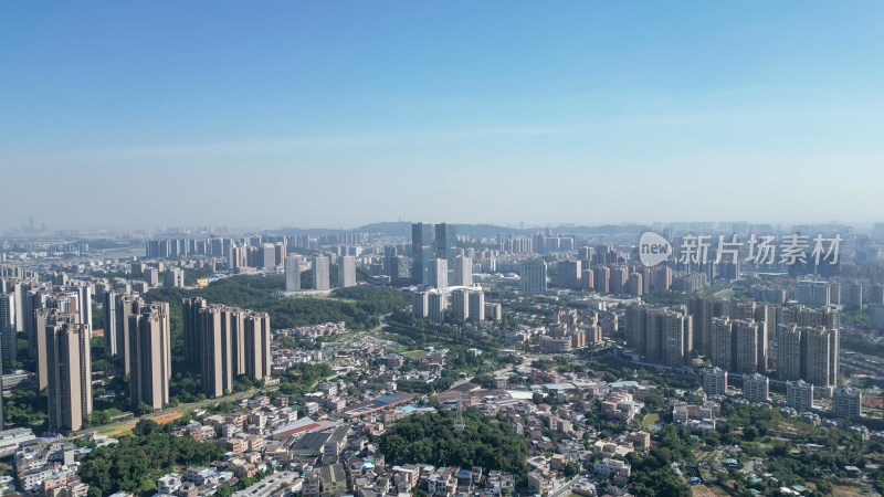 航拍江门大景江门城市建设