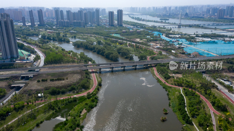 西咸新区沣渭生态景观区航拍